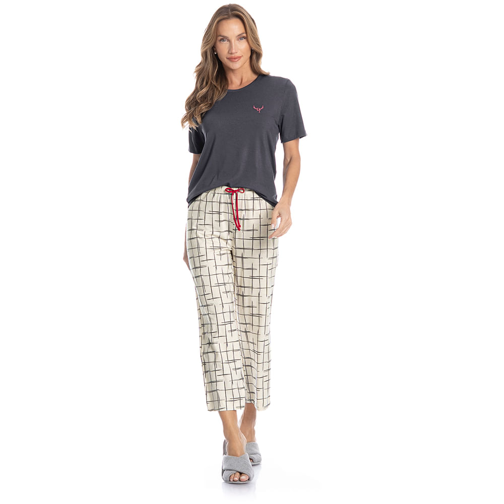 Pijama Feminino Capri Lorena - Imagem 3 - Mobile
