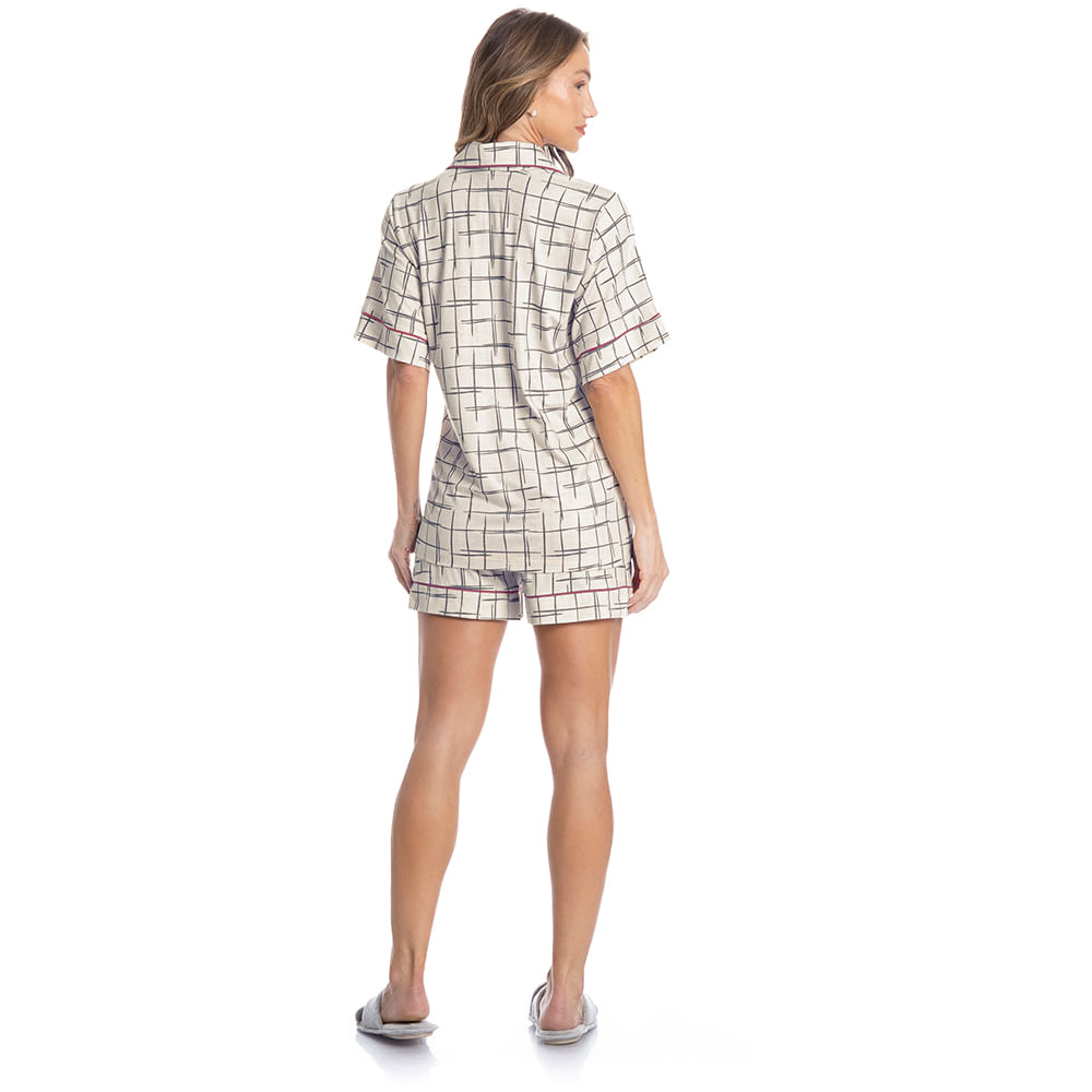 Pijama Feminino Curto Americano Lorena - Imagem 4 - Mobile