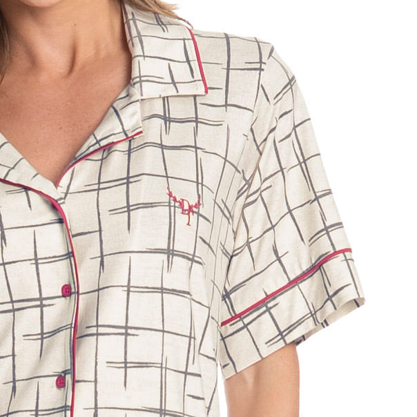Pijama Feminino Curto Americano Lorena - Imagem 5 - Mobile