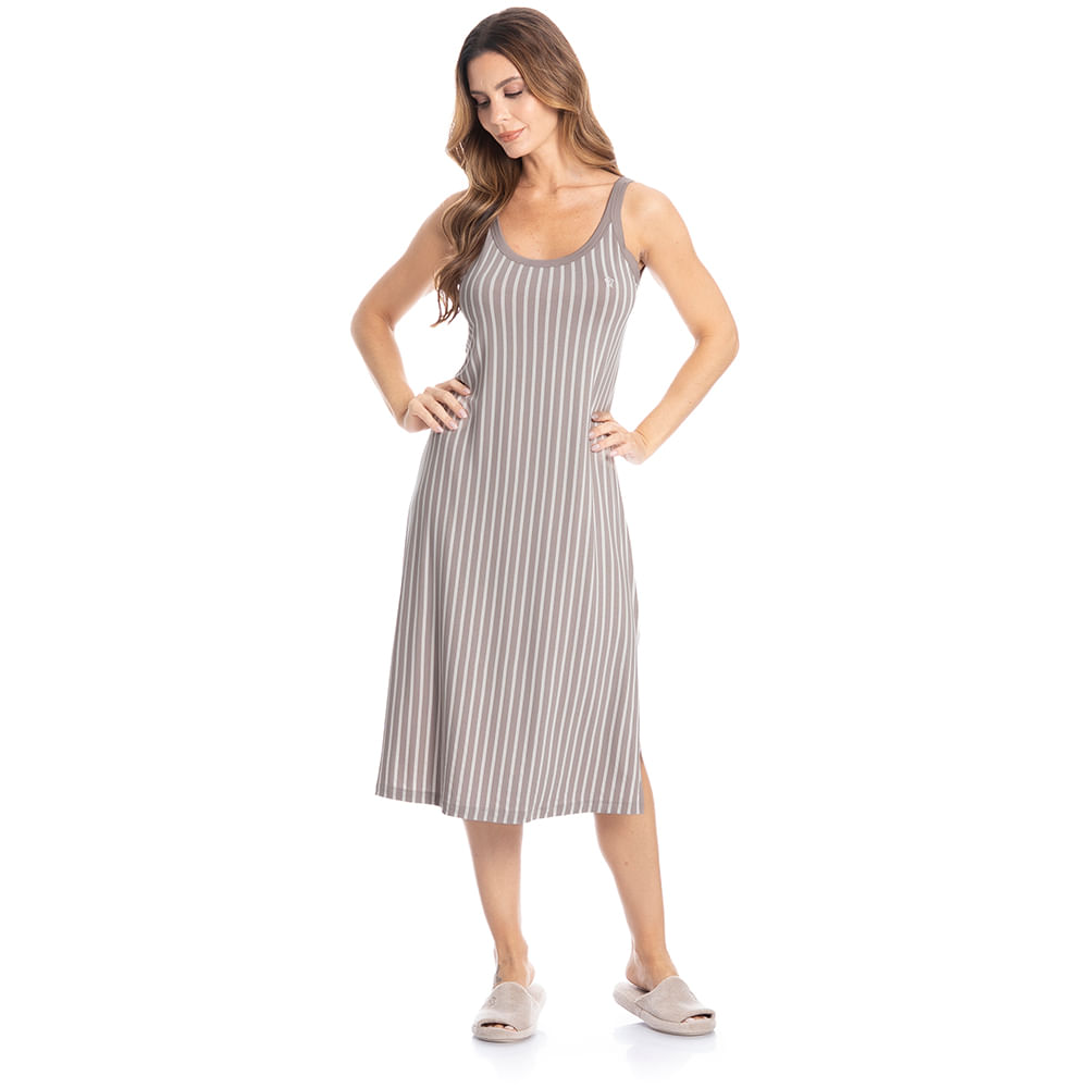 Vestido Midi Regata Latte - Imagem 3 - Mobile