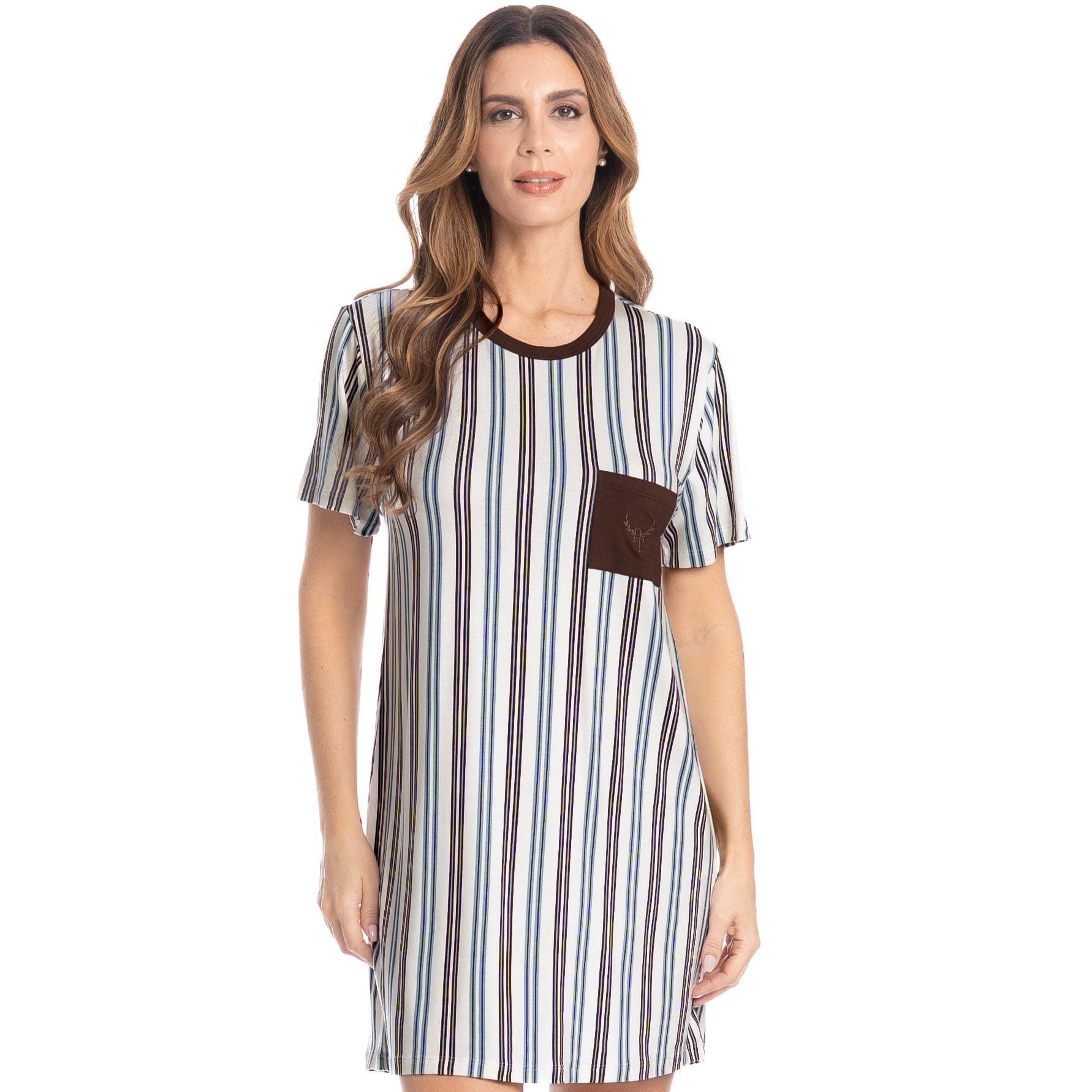 Camisão Com Bolso Lia Bege - Imagem 1