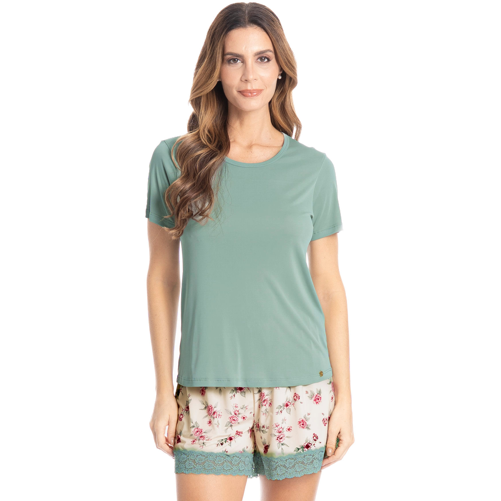 Pijama Curto Com Renda Giulia - Imagem 1