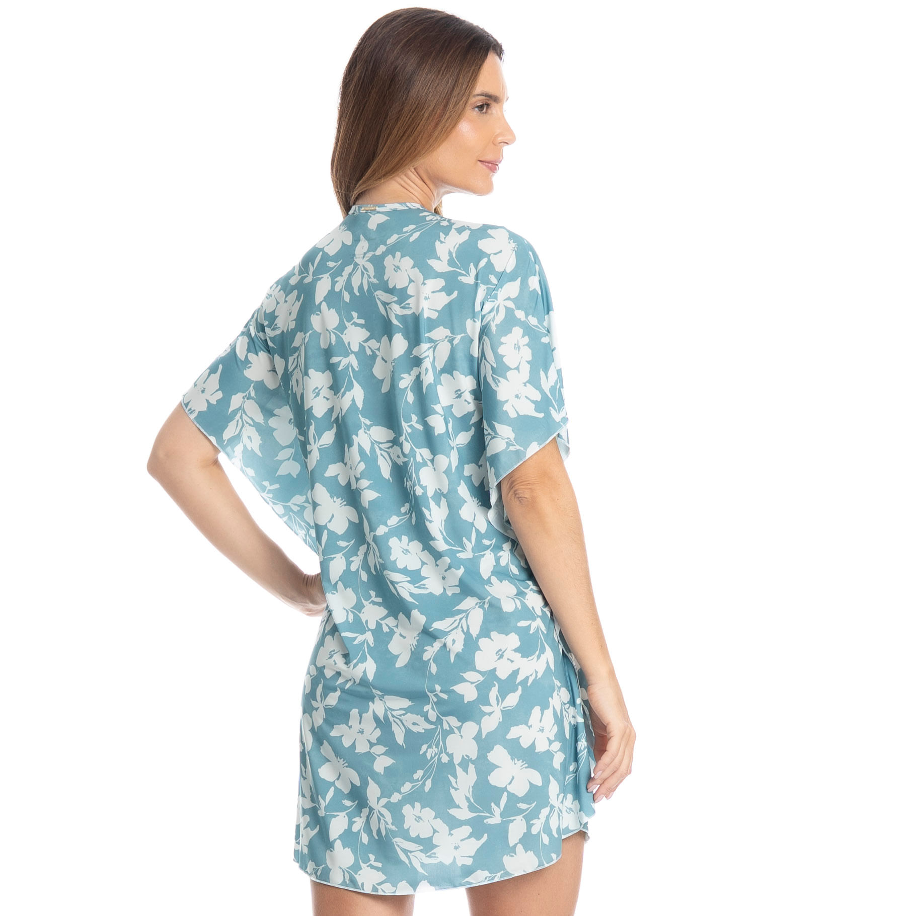 Kaftan Feminino Curto Lígia Azul-2 - Imagem 2