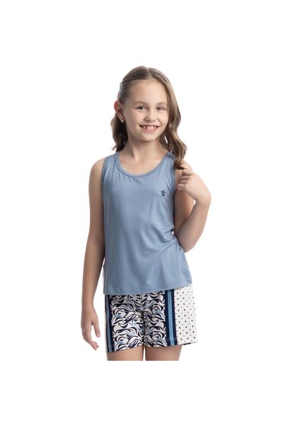 Pijama Infantil Curto Regata Blu Azul - Imagem 1