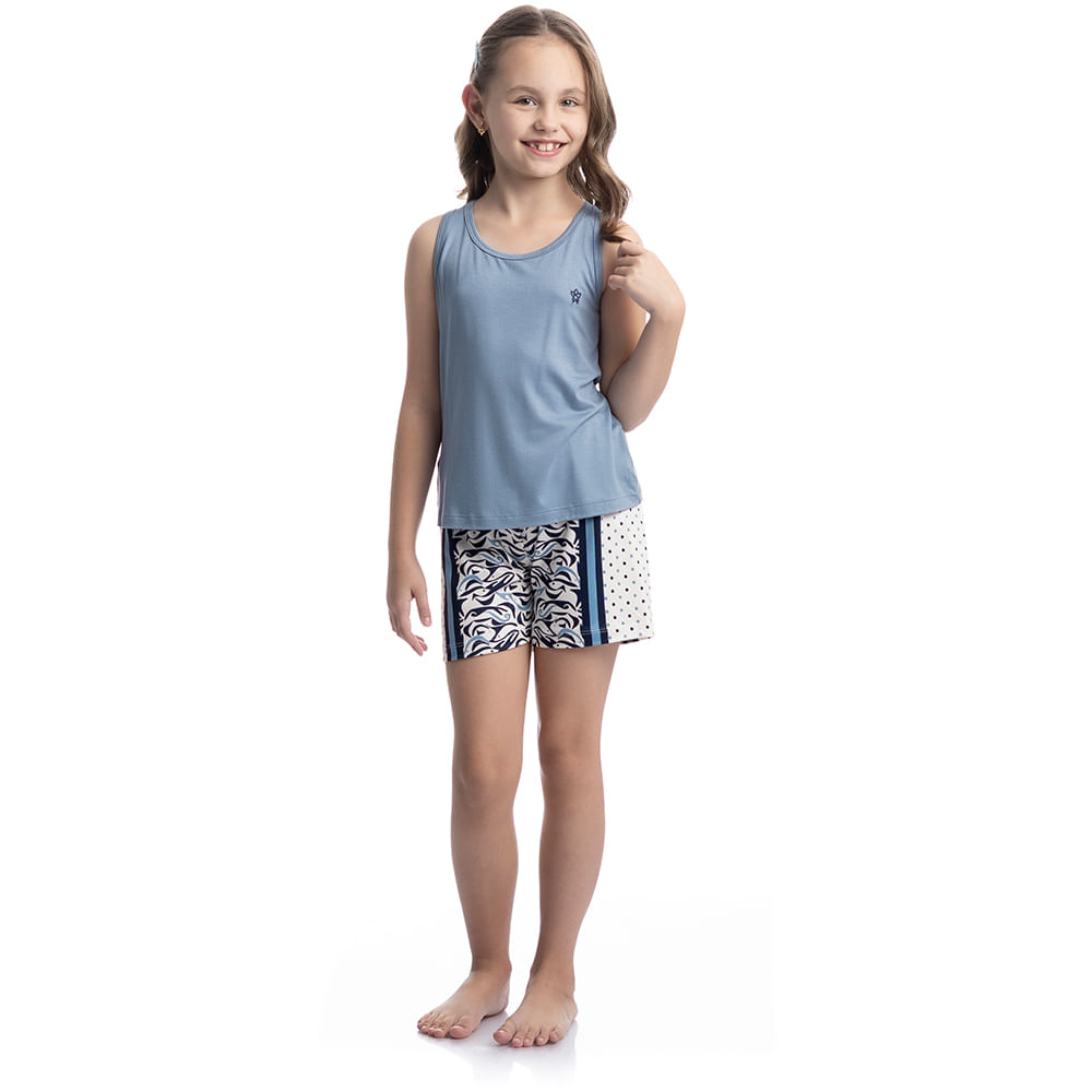Pijama Infantil Curto Regata Blu - Imagem 3 - Mobile