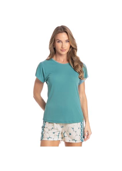 Pijama Curto Feminino Natália Azul-2 - Imagem 1