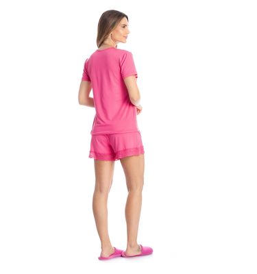Pijama Curto Com Renda Bia - Imagem 4 - Mobile