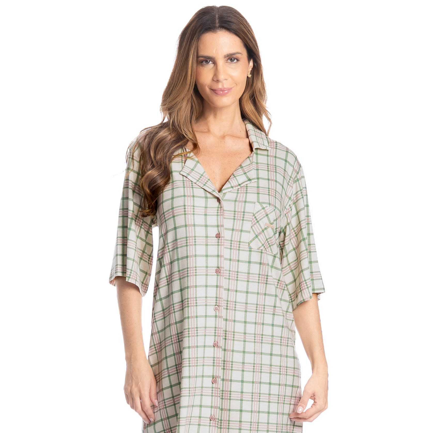 Camisão Curto Abotoado Lola Rosa-3 - Imagem 1