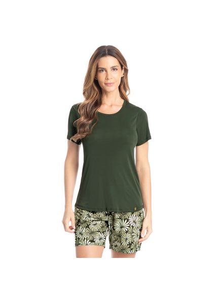Pijama Feminino Shortão Alana Verde - Imagem 1