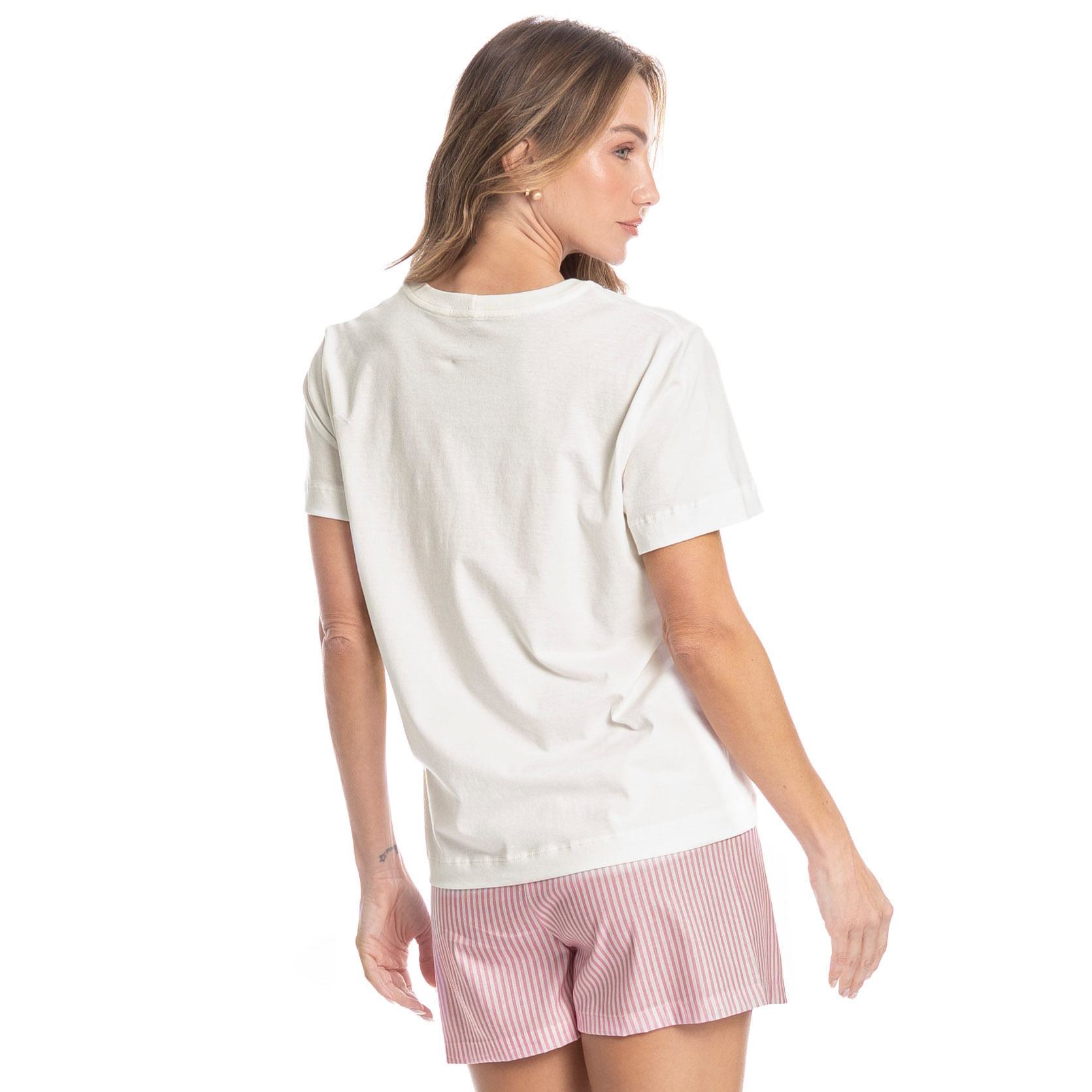 Pijama Curto Feminino Nina Rosa-3 - Imagem 2