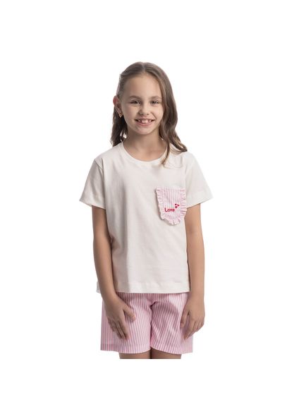Pijama Curto Infantil Nina Rosa-3 - Imagem 1