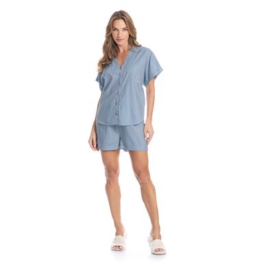 Pijama Feminino Curto Americano Vitória - Imagem 3 - Mobile