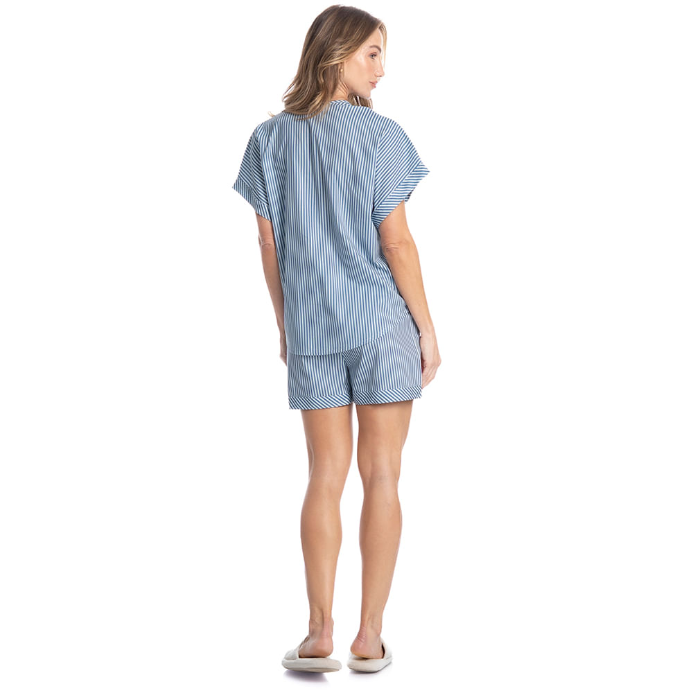 Pijama Feminino Curto Americano Vitória - Imagem 4 - Mobile