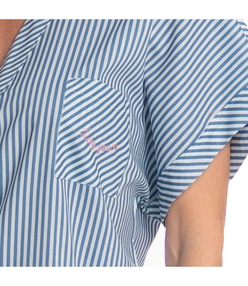 Camisão Feminino Curto Abotoado Vitória - Imagem 5 - Desktop
