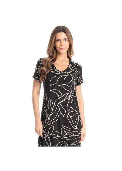 Camisão Feminino Médio Michele Preto - Imagem 1