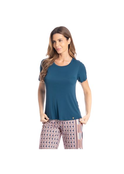 Pijama Feminino Bermuda Catarina Azul-2 - Imagem 1