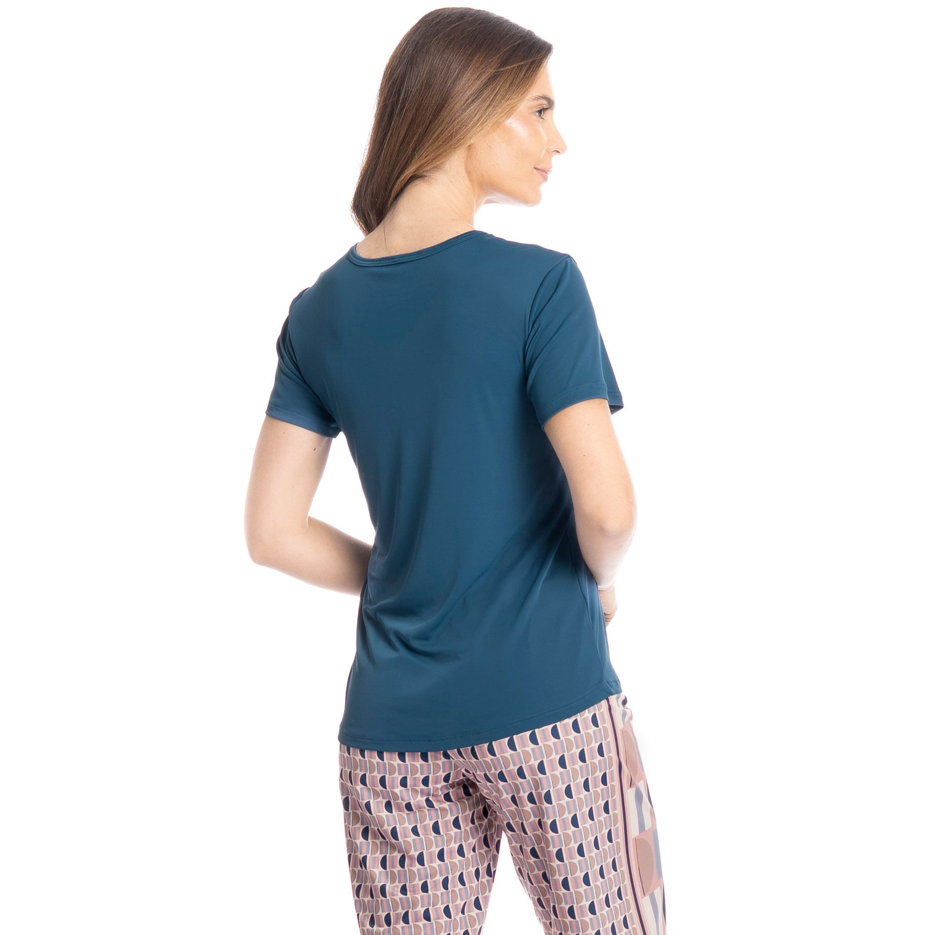Pijama Feminino Bermuda Catarina Azul-2 - Imagem 2