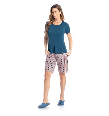 Pijama Feminino Bermuda Catarina - Imagem 3 - Mobile