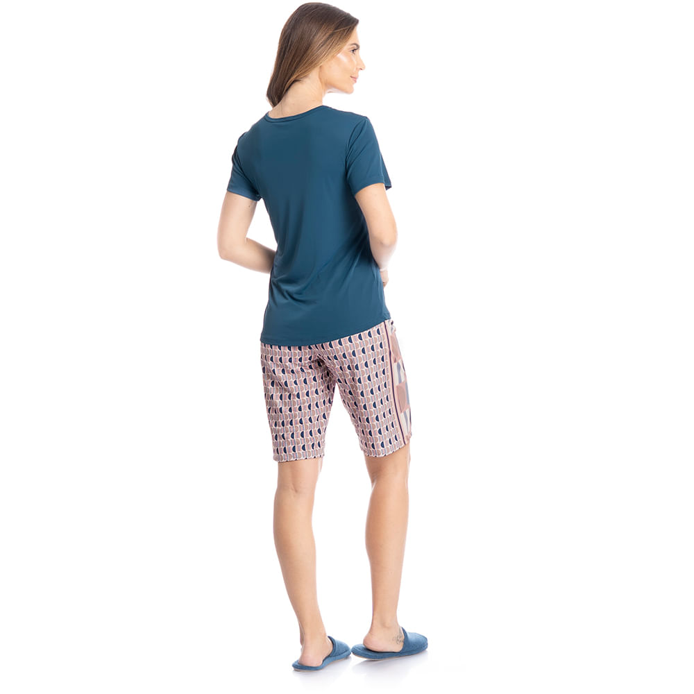 Pijama Feminino Bermuda Catarina - Imagem 4 - Mobile