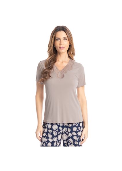 Pijama Feminino Capri Gisele Azul-marinho - Imagem 1