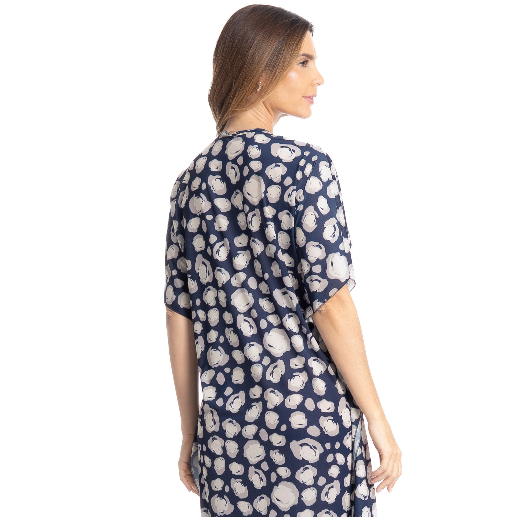 Kaftan Feminino Longo Gisele Azul-marinho - Imagem 2