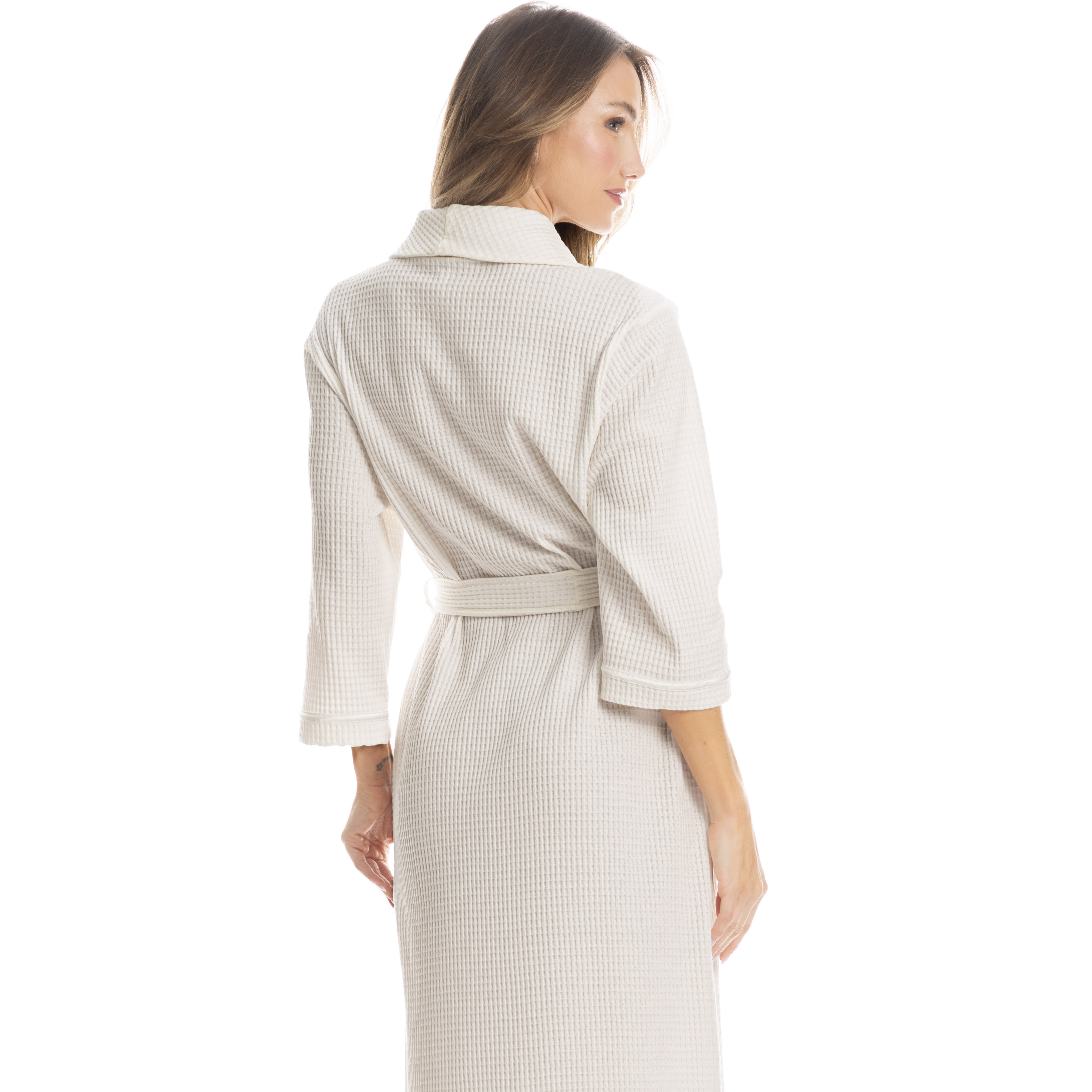 Robe Longo Feminino Piquet Branco - Imagem 2