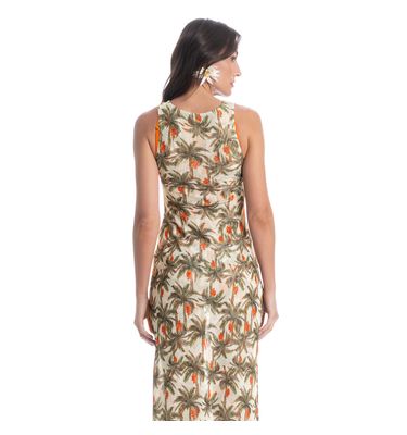 Vestido Midi Tule Franzido Coqueiros - Imagem 2 - Mobile