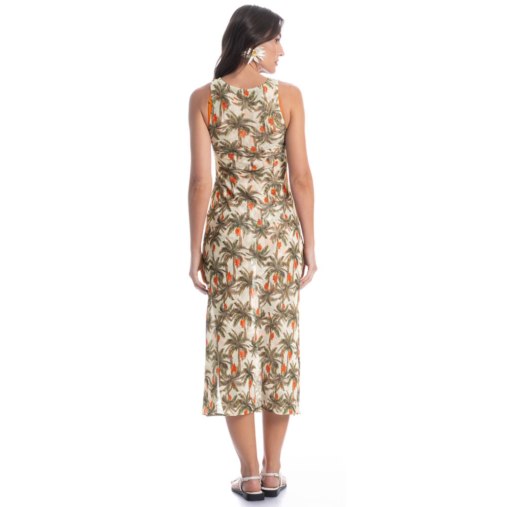 Vestido Midi Tule Franzido Coqueiros - Imagem 4 - Mobile
