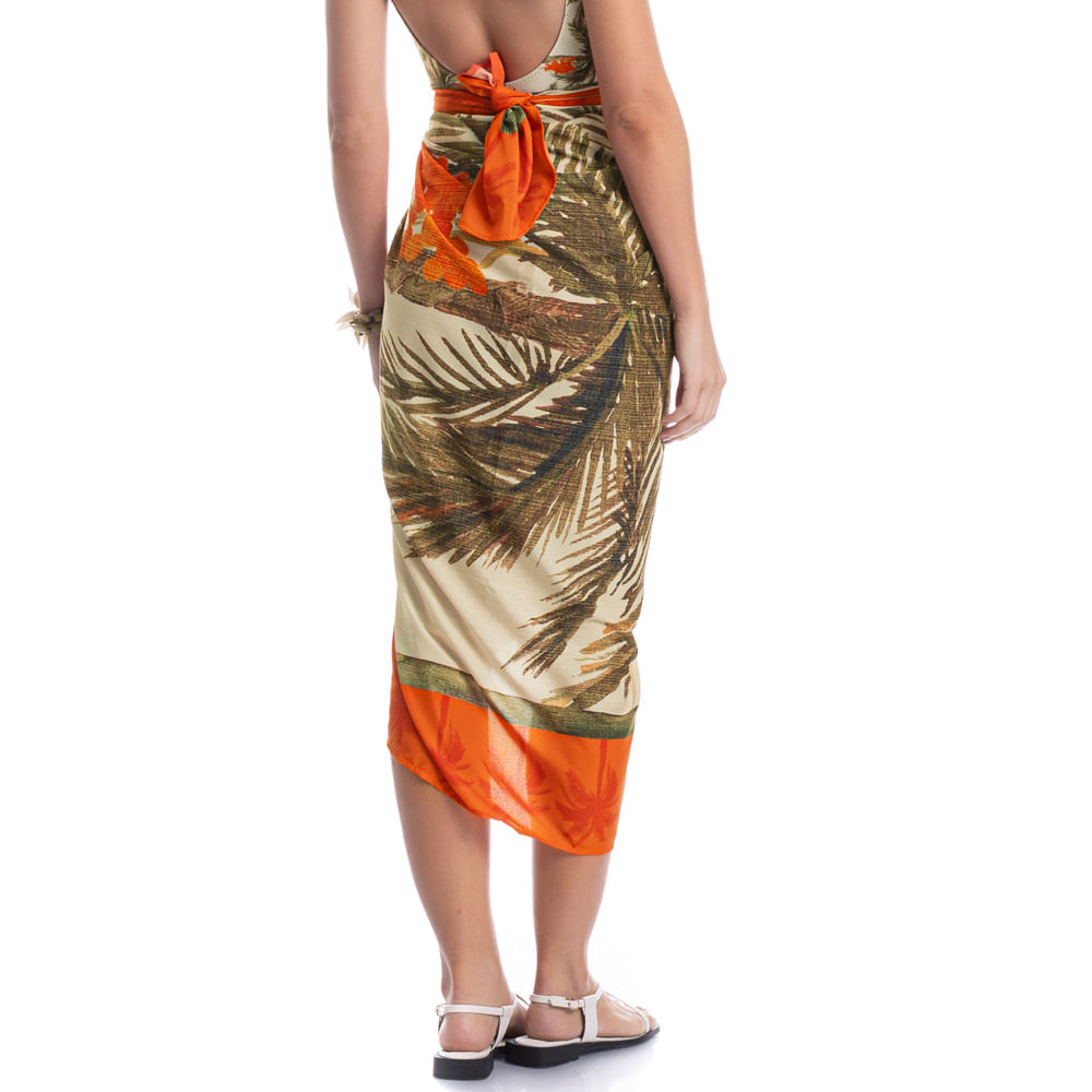 Pareô Coqueiros Laranja - Imagem 2