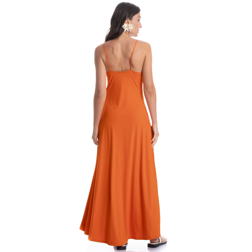 Vestido Longo Com Prega Coqueiros - Imagem 4 - Mobile