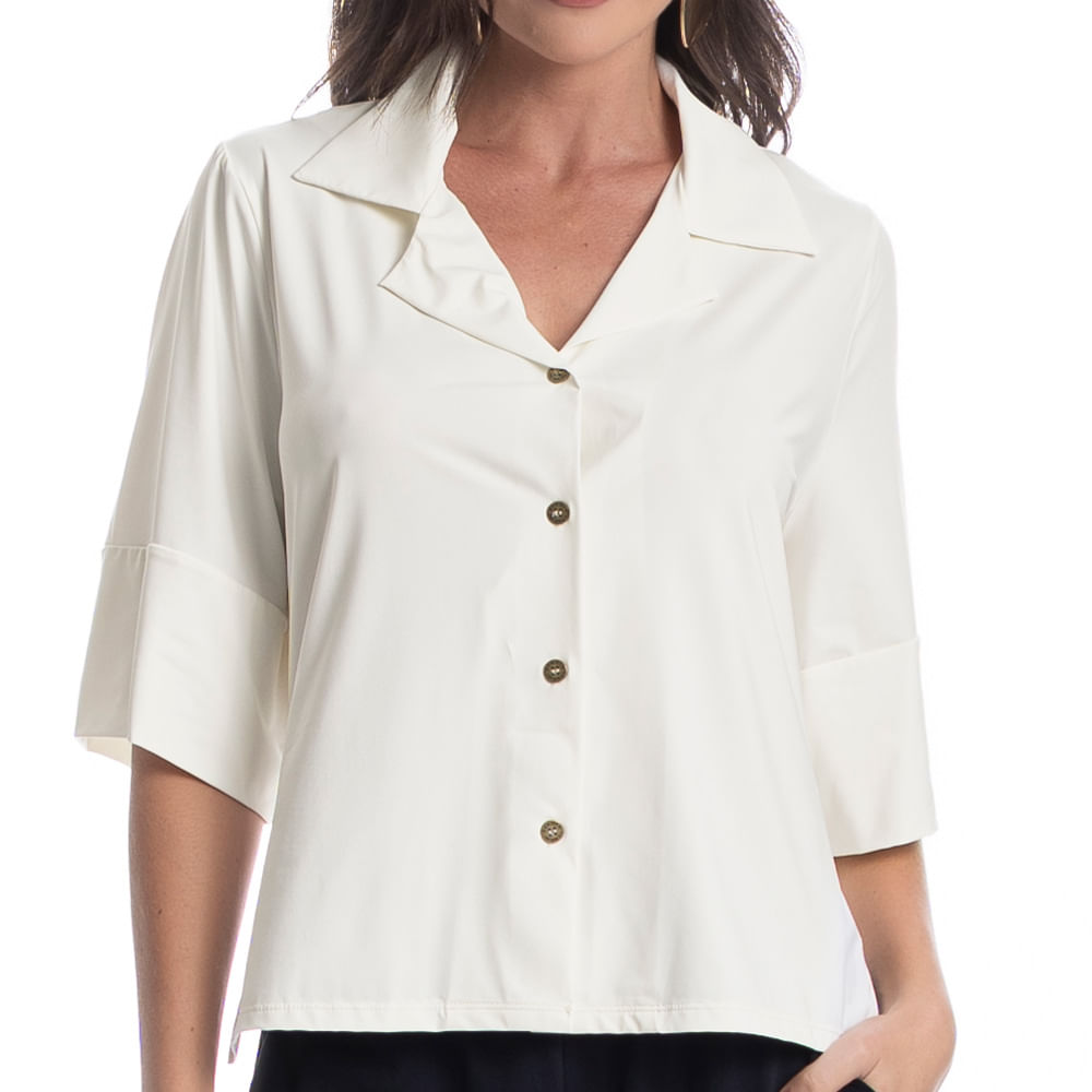 Camisa Feminina Curta Madri - Imagem 5 - Mobile