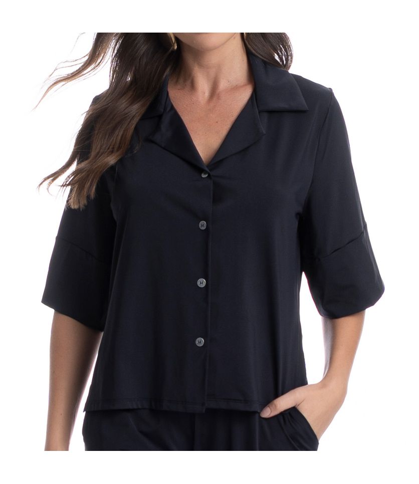 Camisa Feminina Curta Madri - Imagem 5 - Desktop