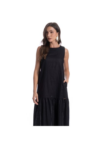 Vestido Com Bolso Maragogi Preto - Imagem 1