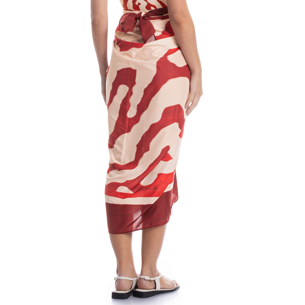 Pareô Estampado Carmini Vermelho - Imagem 2