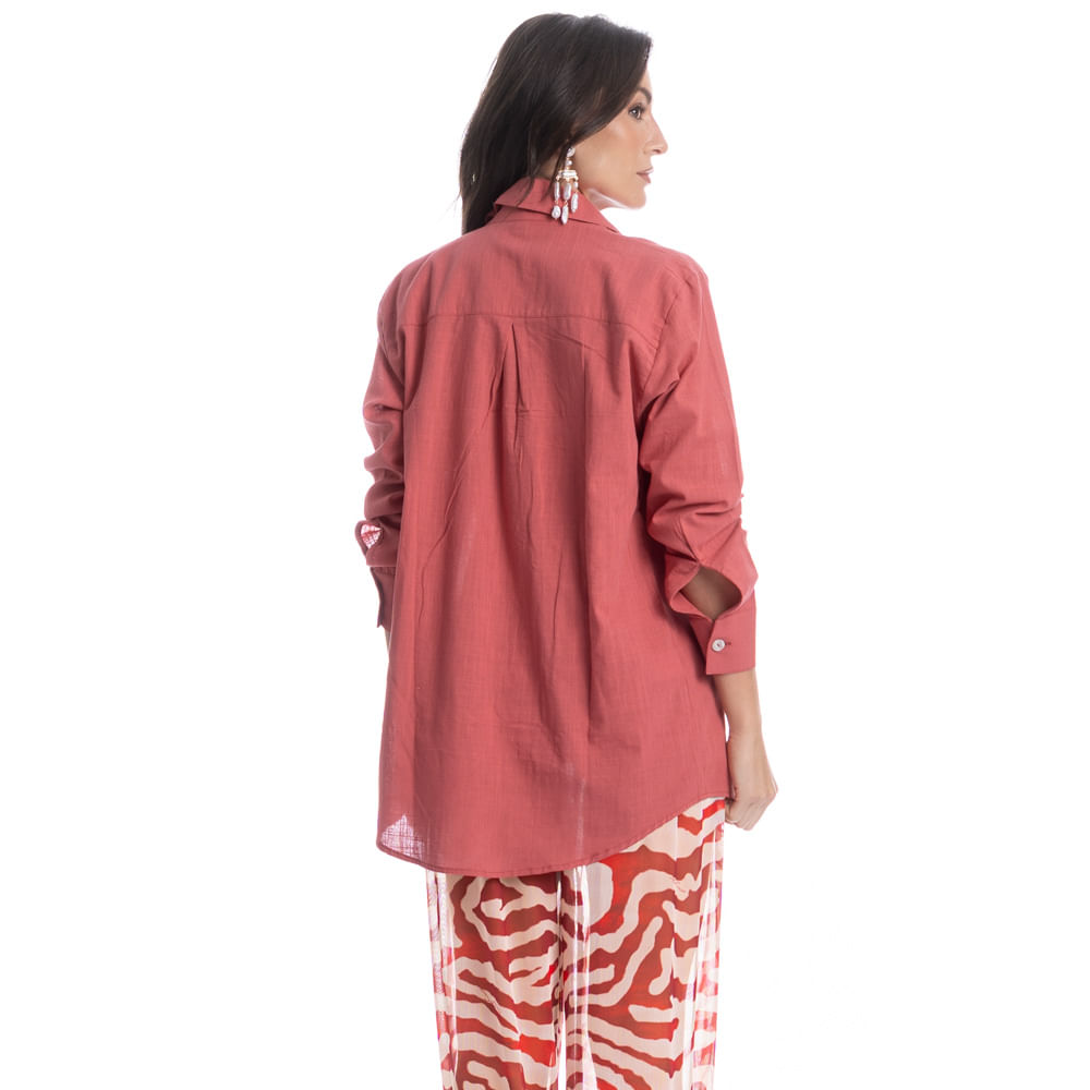 Camisa Feminina Elis Carmini Vermelho - Imagem 2