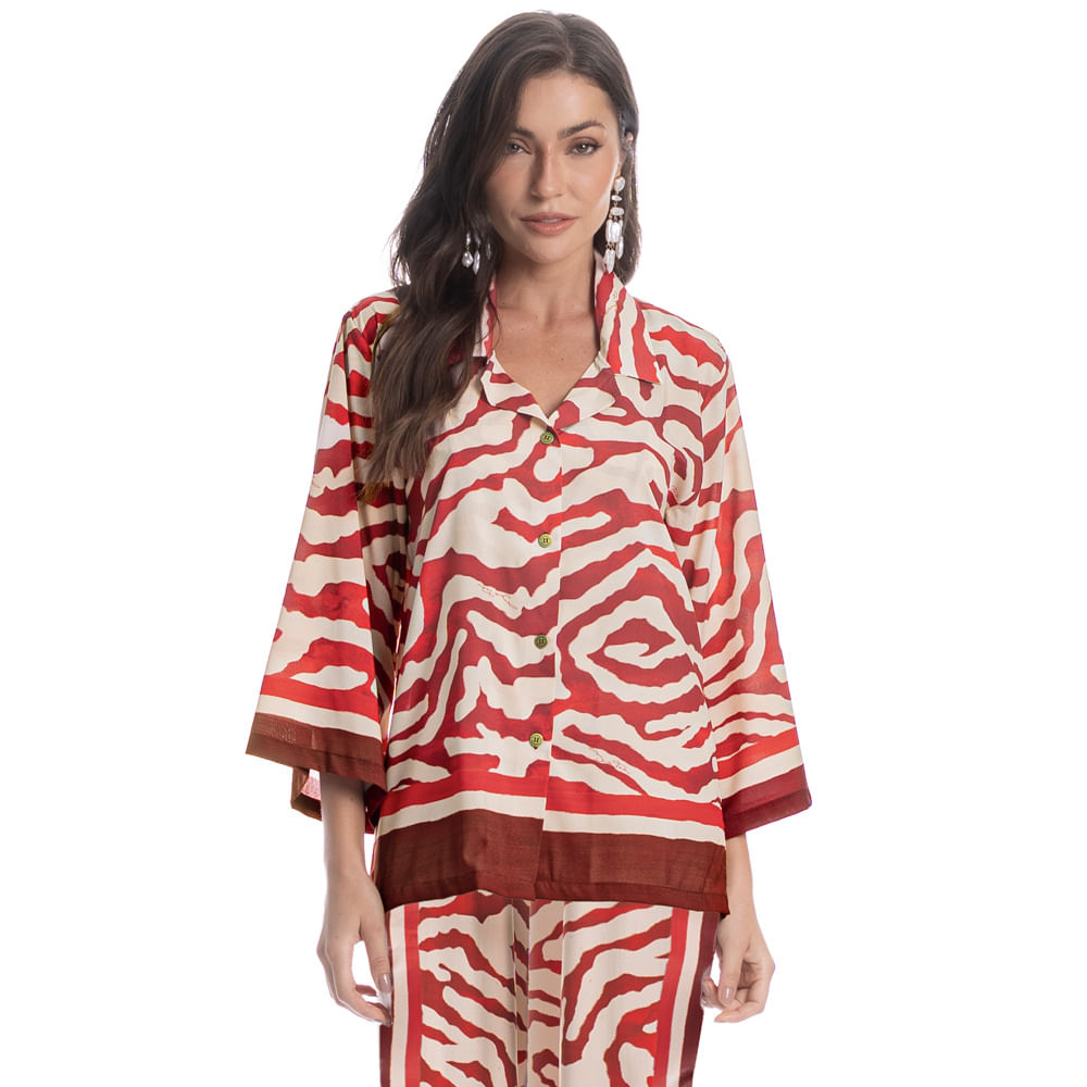 Camisa Feminina Carmini Vermelho - Imagem 1