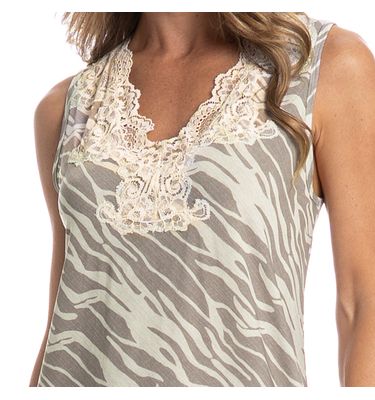 Camisão Midi Regata Com Renda Isla - Imagem 5 - Mobile