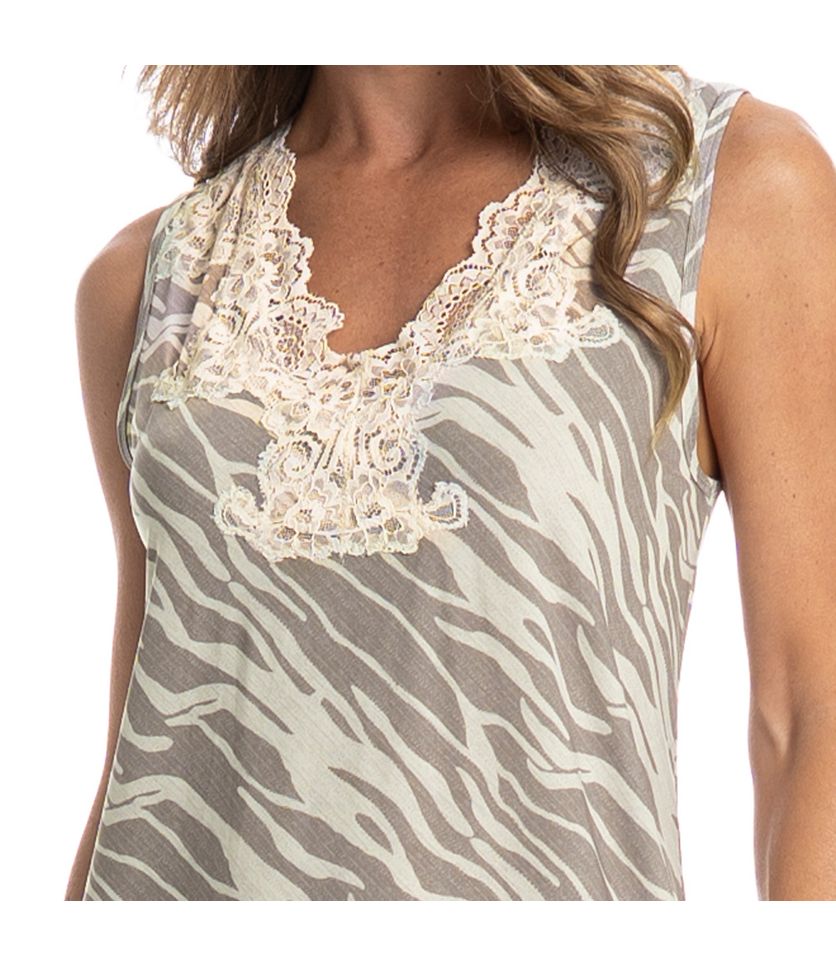 Camisão Midi Regata Com Renda Isla - Imagem 5 - Desktop