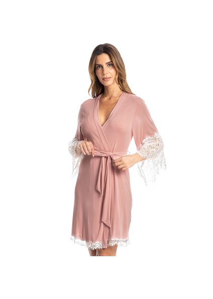 Robe Feminino Com Renda Kira Rosa-3 - Imagem 1