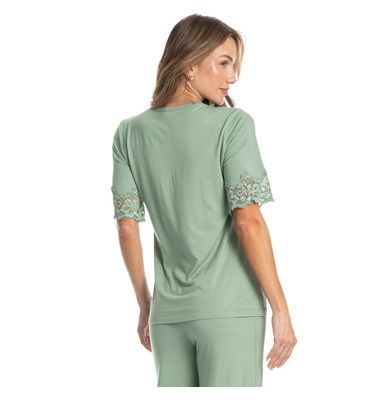 Pijama Capri Com Renda Melina - Imagem 2 - Mobile