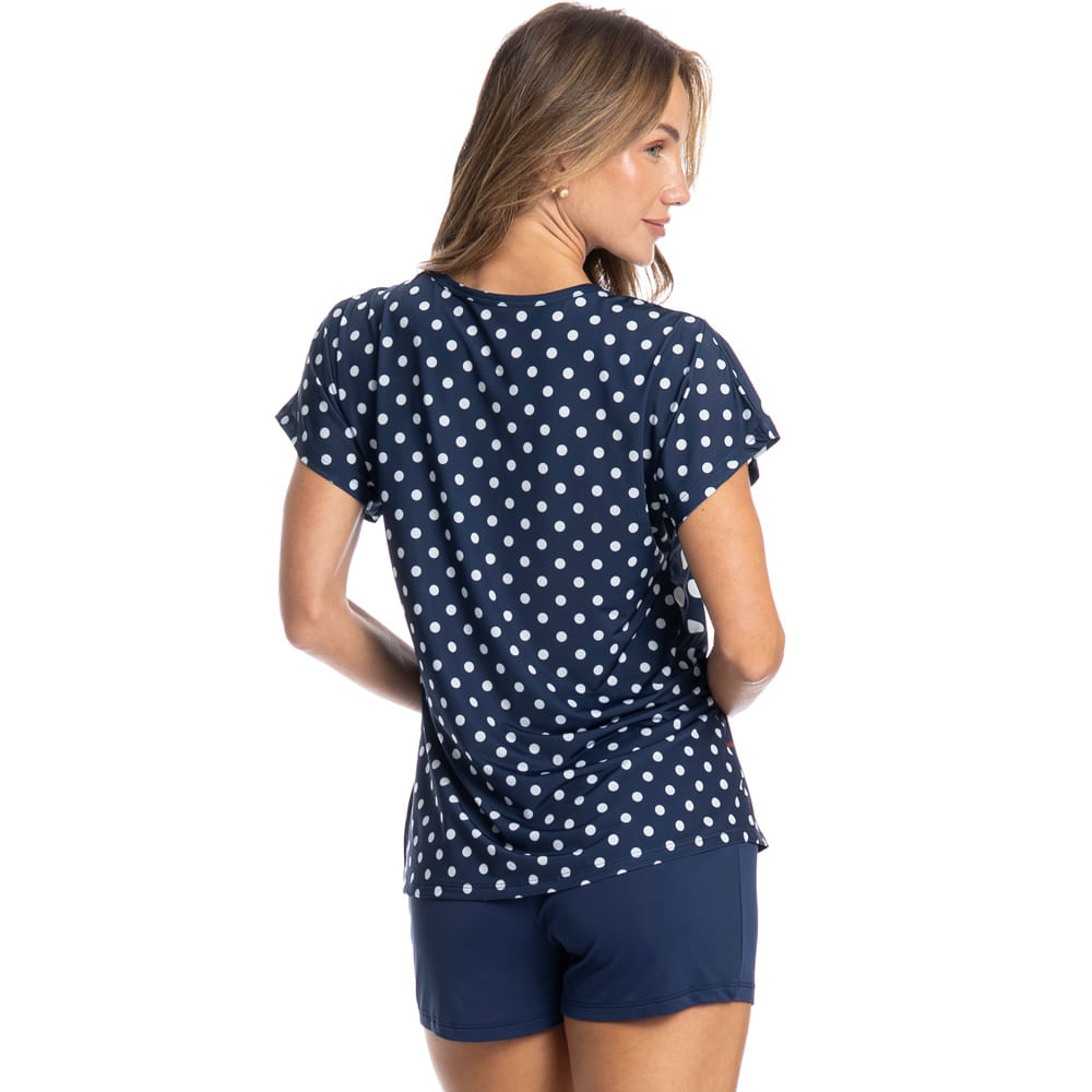 Pijama Feminino Curto Zoe Azul-marinho - Imagem 2