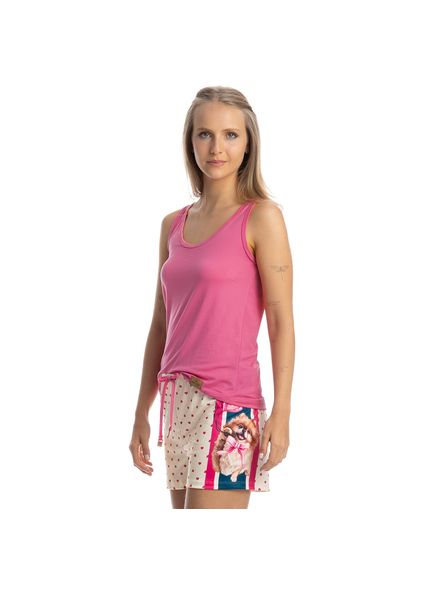 Pijama Curto Regata Lovely Rosa-2 - Imagem 1