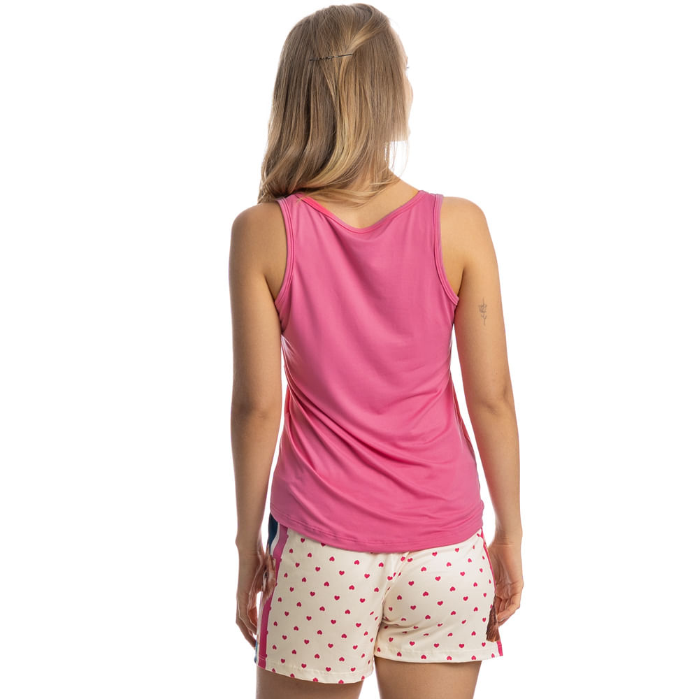 Pijama Curto Regata Lovely Rosa-2 - Imagem 2