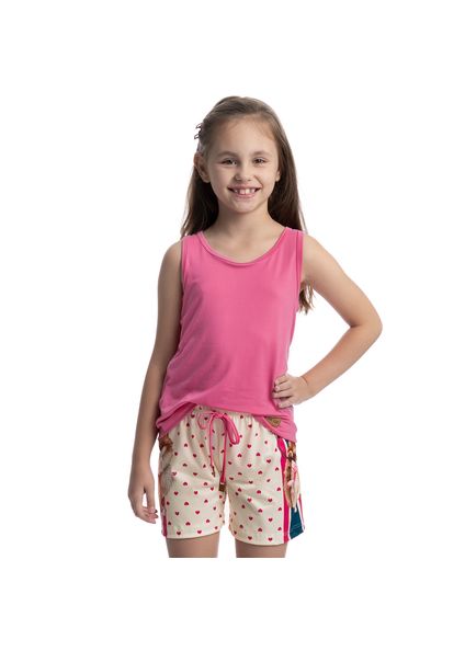 Pijama Infantil Curto Regata Lovely Rosa-2 - Imagem 1