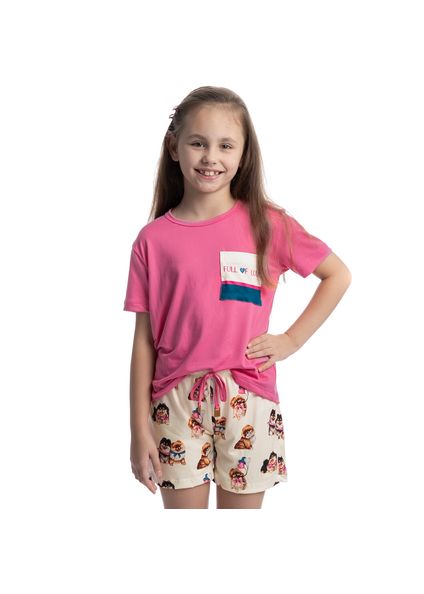 Pijama Curto Infantil Lovely Rosa-2 - Imagem 1