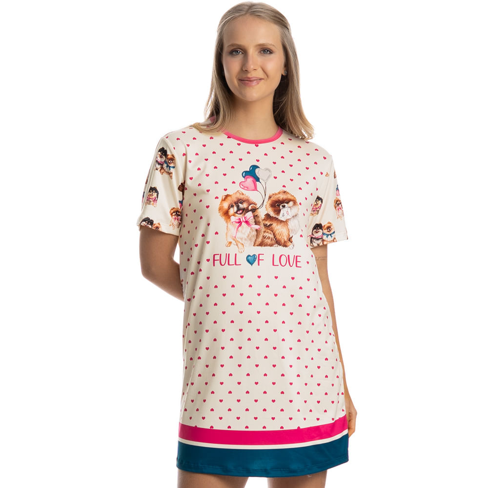 Camisao Lovely Rosa-2 - Imagem 1