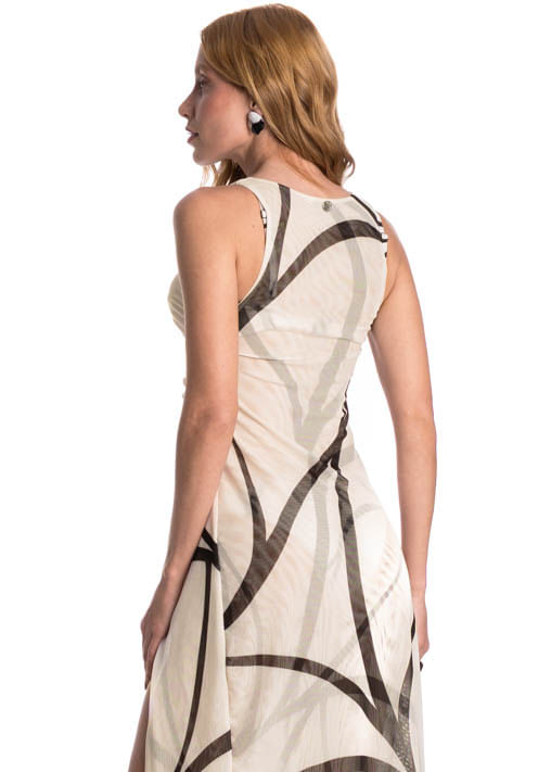 Vestido Tule Franzido Ibiza - Imagem 4 - Mobile