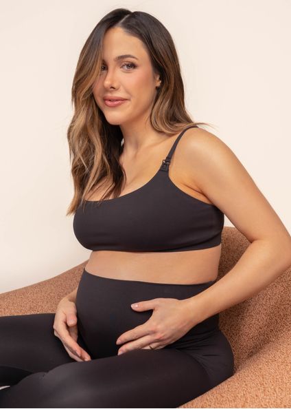 Top Maternity Amamentação Essence Preto - Imagem 1