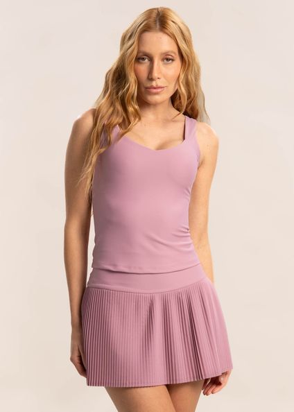 Short Saia Plissado Orchid Rosa - Imagem 1
