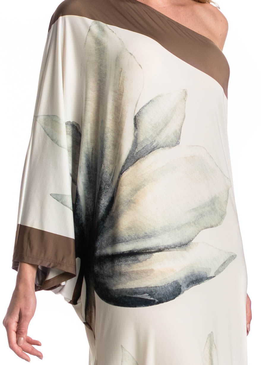 Vestido Assimétrico Com Manga Brisa - Imagem 5 - Mobile
